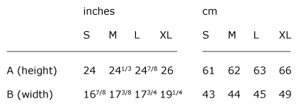 Size guide - Woman | Fitted - Organic cotton - S, M, L and XL