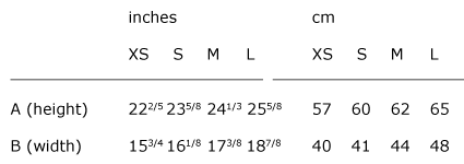 Size guide - Woman - Organic cotton - S, M and L