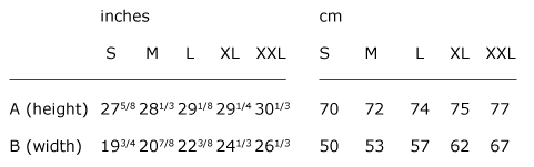 Size guide - Man | Straight cut - Organic cotton - S, M, L and XL