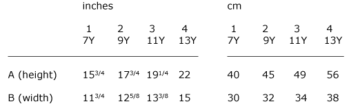 Size guide - Kid - Girl | Fitted - 7, 9, 11 and 13 years