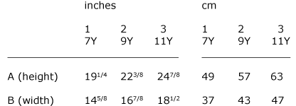 Size guide - Kid - Boy | Straight cut - 7, 9 and 11 years