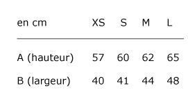 Guide des tailles - Femme - Coton biologique - S, M et L