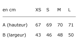 Guide des tailles - Femme - Coton biologique - XS, S, M et L