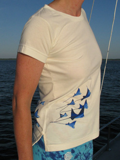 tee-shirt commerce équitable plongée femme Dykkeren Eagle Rays raies