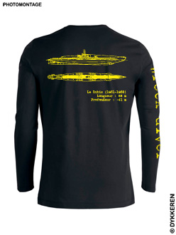 Scuba dive t-shirt U-boot submarine wreck Le Rubis Cavalaire Mediterranean Sea organic cotton Dykkeren The eco-friendly divewear Fairwear