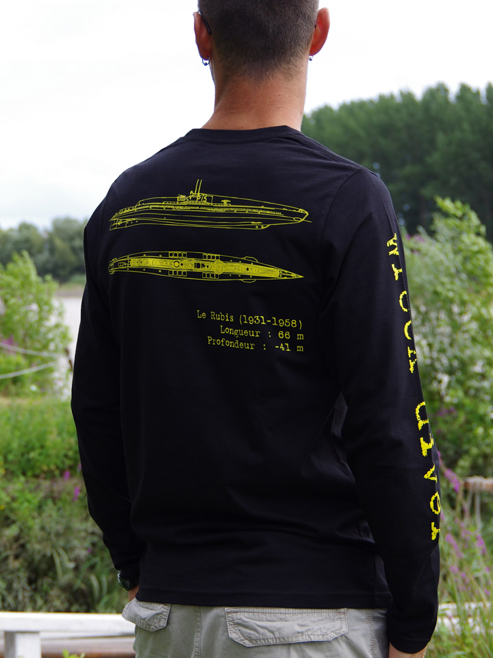 scuba dive t-shirt organic cotton Fairwear by Dykkeren The Eco-friendly divewear tek dive wreck dive submarine Le Rubis u-boat