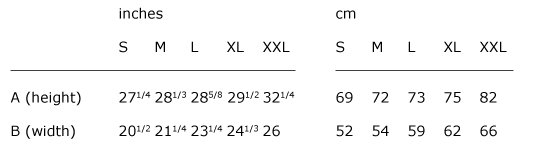 Size guide - Man | Straight cut - Organic cotton - S, M, L, XL and XXL