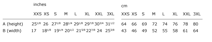 Size guide - Man | Straight cut