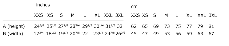 Size guide - Man | Straight cut