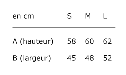 Guide des tailles - Femme - Filière équitable - S, M et L