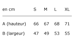 Guide des tailles - Femme - Filière équitable nouvelle coupe - XS, S, M et L