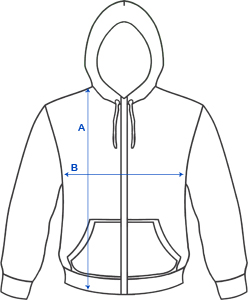 size zipped hoodie
