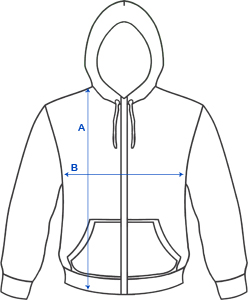 size hoodie zippe