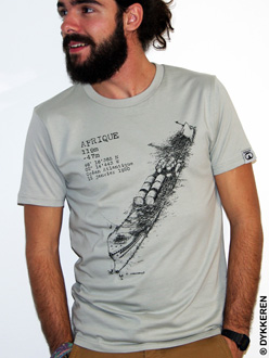 scuba dive t-shirt Afrique with Atlantic ocean wreck by Dykkeren The Eco-Friendly Divewear Fairwear organic cotton