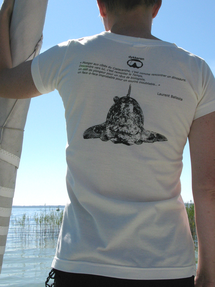 Scuba dive t-shirt Coelacanthe Gombessa Laurent Ballesta by Dykkeren The Eco-Friendly Divewear organic cotton fairtrade