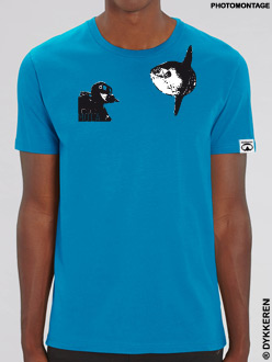 Tee-shirt plongée mola mola poisson lune et plongeur en coton bio Dykkeren The eco-friendly divewear Fairwear