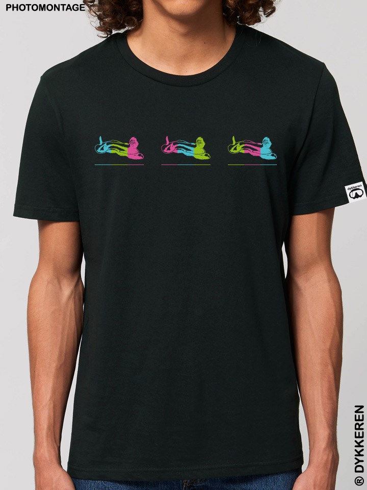Organic cotton scuba dive t-shirt with nudibranch sea slug doris chromodoris flabellina by Dykkeren The eco-friendly divewear Fairwear