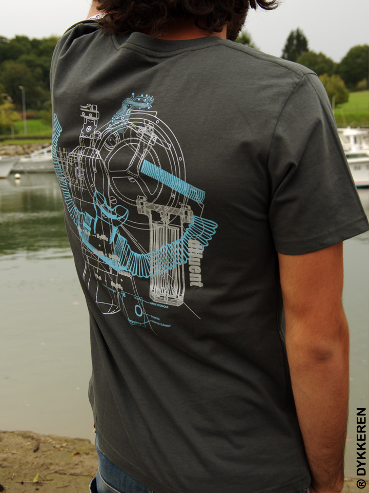 Tee-shirt plongée Tek CCR SCR Rebreather Recycleur en coton bio Dykkeren The eco-friendly divewear Fairwear