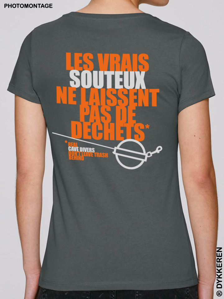 Tee-shirt plongée souterraine Op%eacute;tion Cavités sans Déchets Lot nettoyage week-end dépollution grottes vasques propres plongeurs engagés pour l'environnement en coton bio Dykkeren The eco-friendly divewear Fairwear