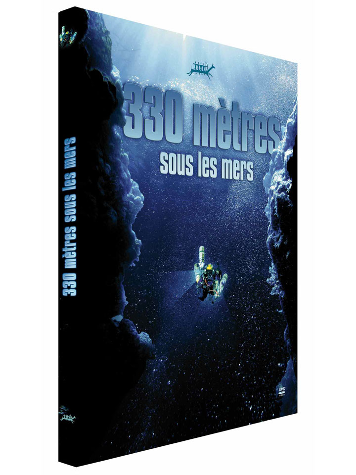 DVD documentary -330 meters under the sea of Laurent Mini and tshirt created by Dykkeren The Eco-friendly Divewear Fairwear organic cotton Tek dive cave diving world record depth french instructor Pascal Bernabé