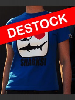 DESTOCK Divers love SHARKS! Femme manches courtes